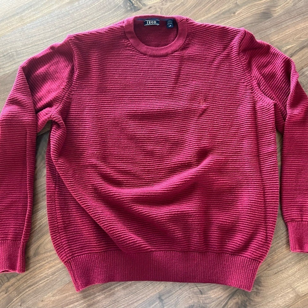 IZOD Men's Burgundy Crewneck Sweater Size Large